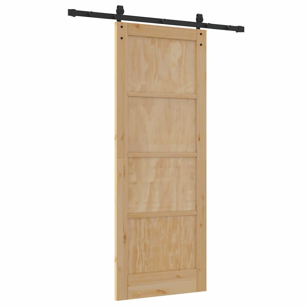 Schiebetür Natur und Schwarz 78 x 202 cm
