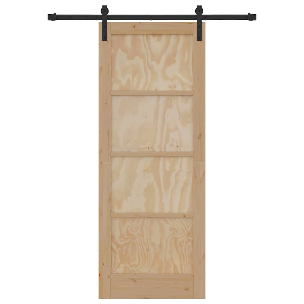 Schiebetür Natur und Schwarz 78 x 202 cm