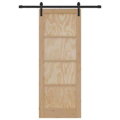 Schiebetür Natur und Schwarz 78 x 202 cm
