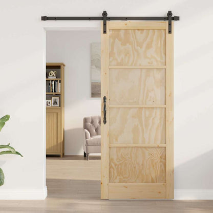 Schiebetür Natur und Schwarz 83 x 202 cm
