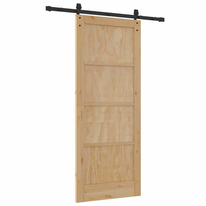 Schiebetür Natur und Schwarz 83 x 202 cm