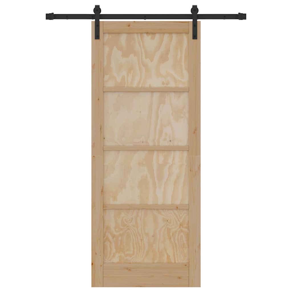 Schiebetür Natur und Schwarz 83 x 202 cm