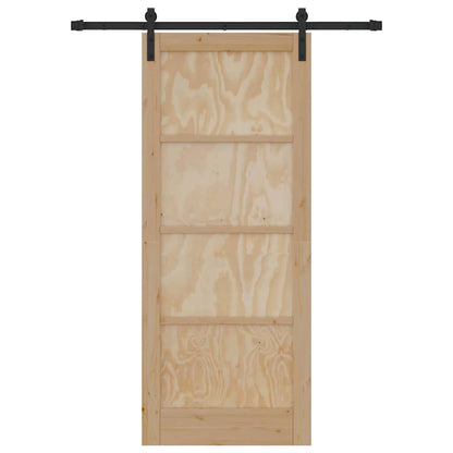 Schiebetür Natur und Schwarz 83 x 202 cm