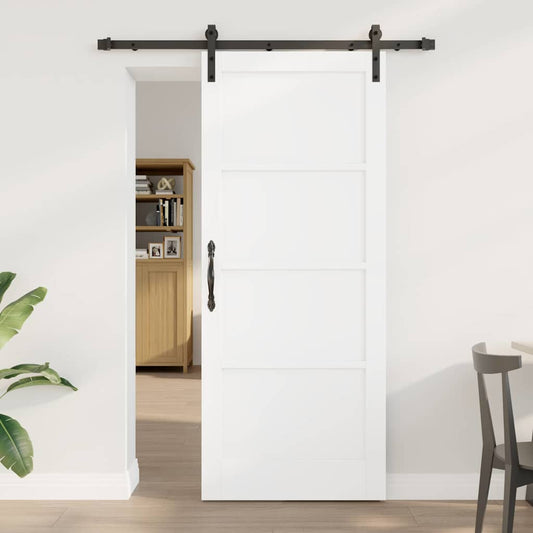Schiebetür Weiß und Schwarz 83 x 202 cm
