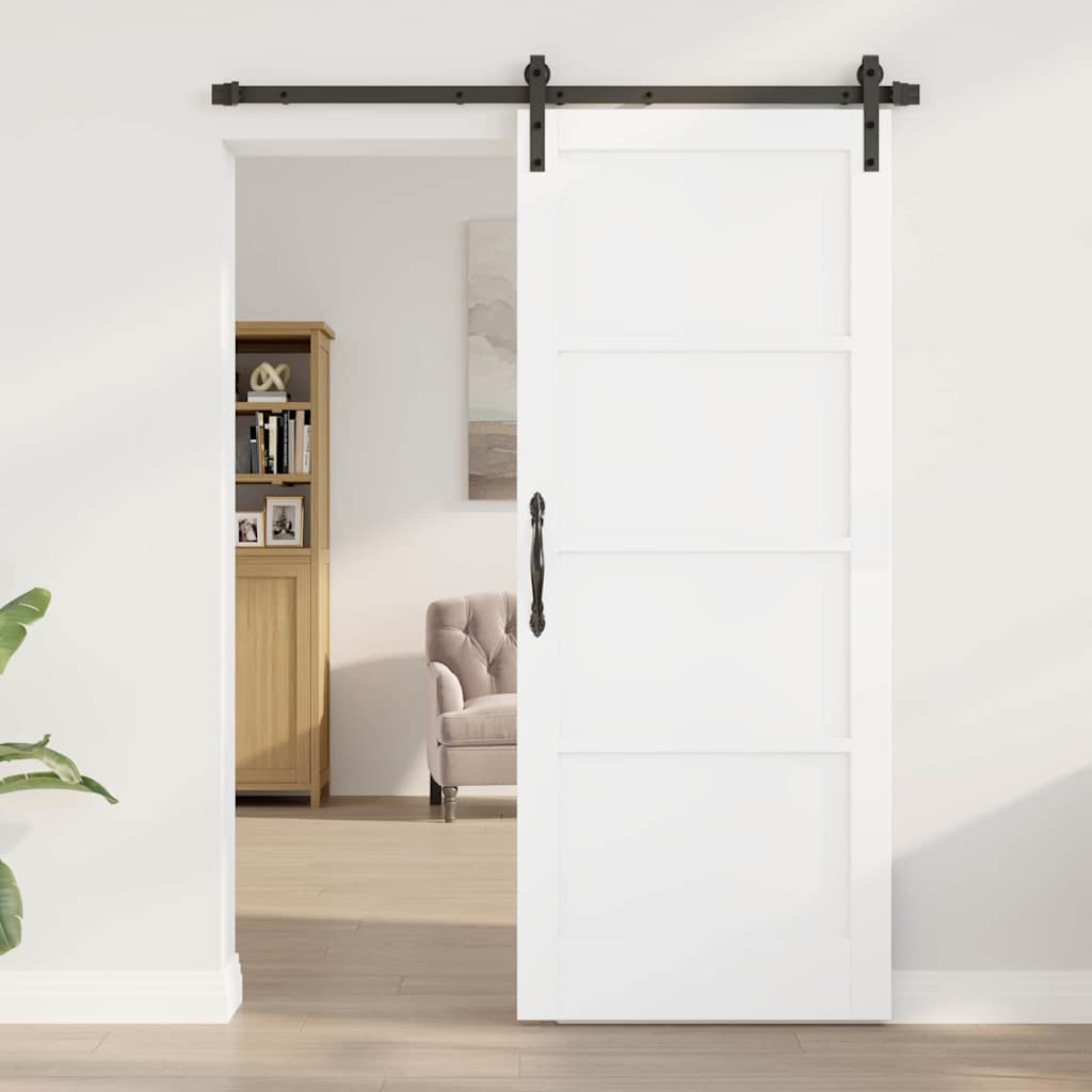 Schiebetür Weiß und Schwarz 83 x 202 cm