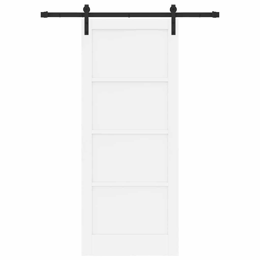 Schiebetür Weiß und Schwarz 83 x 202 cm