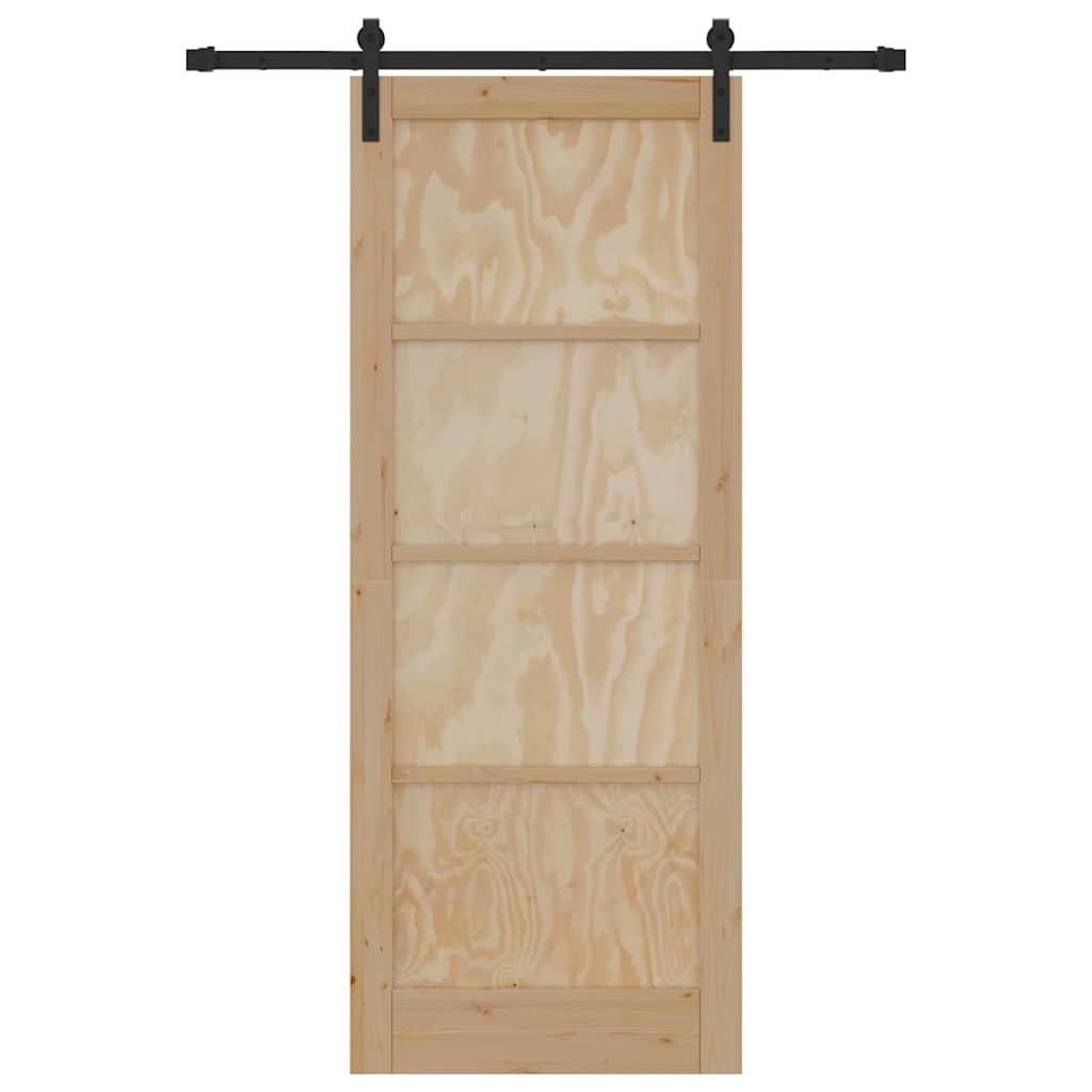 Schiebetür Natur und Schwarz 83 x 211 cm