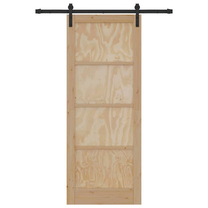 Schiebetür Natur und Schwarz 83 x 211 cm
