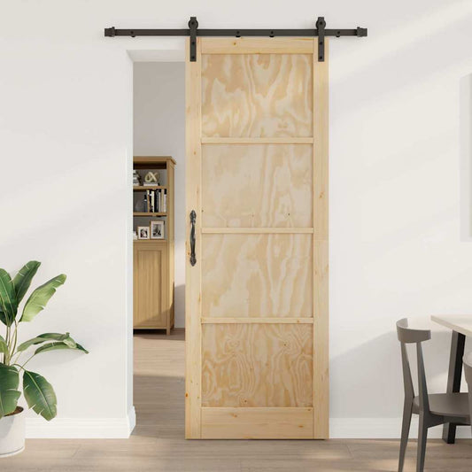Schiebetür Natur und Schwarz 83 x 232 cm