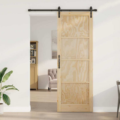Schiebetür Natur und Schwarz 83 x 232 cm
