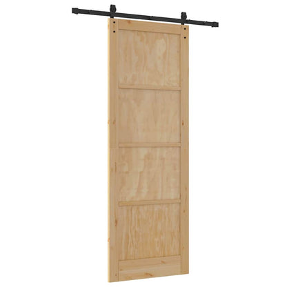 Schiebetür Natur und Schwarz 83 x 232 cm
