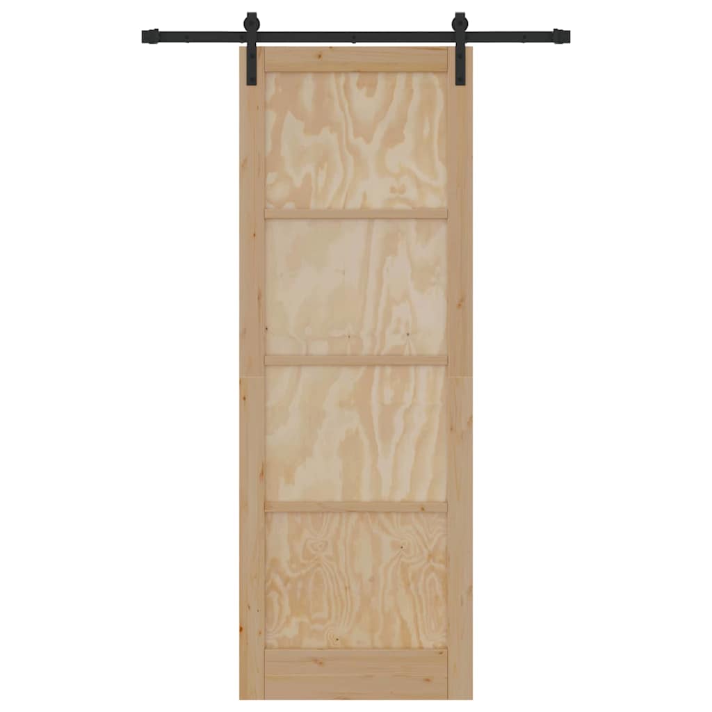 Schiebetür Natur und Schwarz 83 x 232 cm