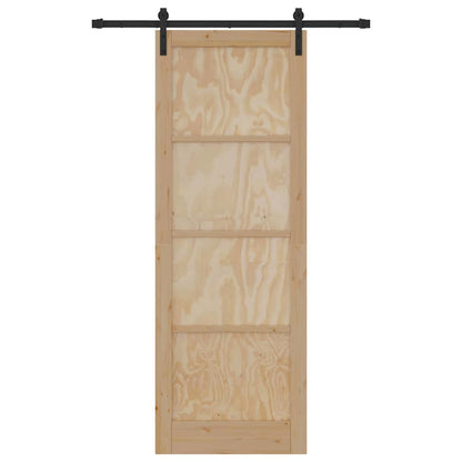 Schiebetür Natur und Schwarz 83 x 232 cm