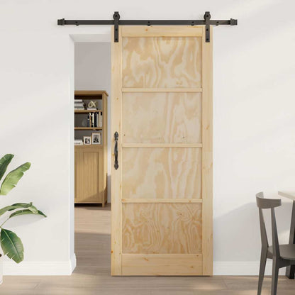 Schiebetür Natur und Schwarz 86 x 211 cm
