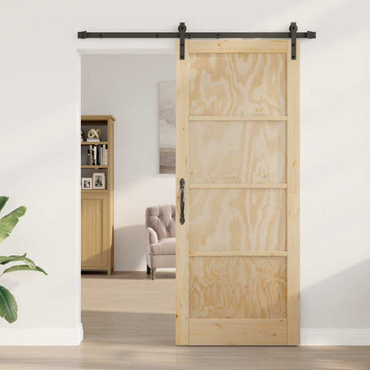 Schiebetür Natur und Schwarz 86 x 211 cm