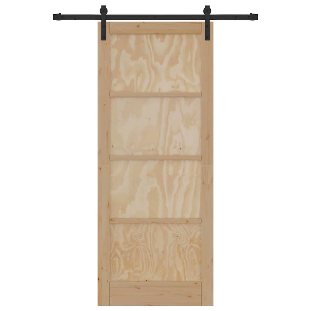 Schiebetür Natur und Schwarz 86 x 211 cm
