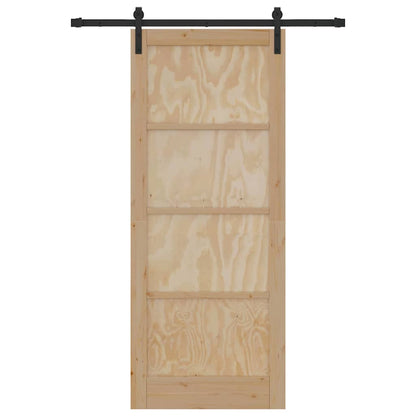 Schiebetür Natur und Schwarz 86 x 211 cm