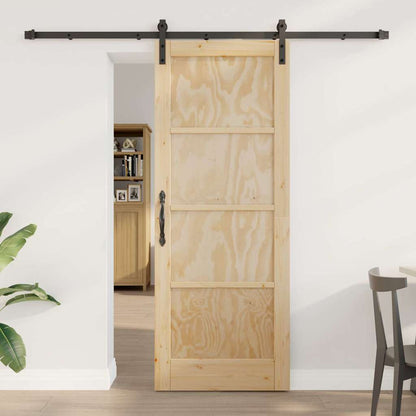 Schiebetür Natur und Schwarz 78 x 202 cm