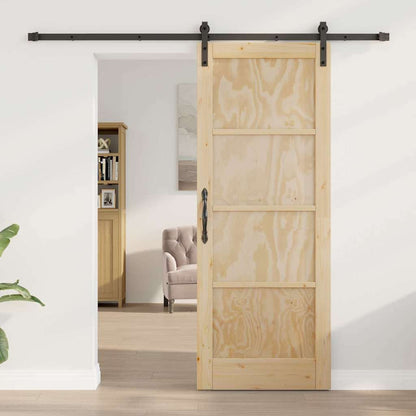 Schiebetür Natur und Schwarz 78 x 202 cm
