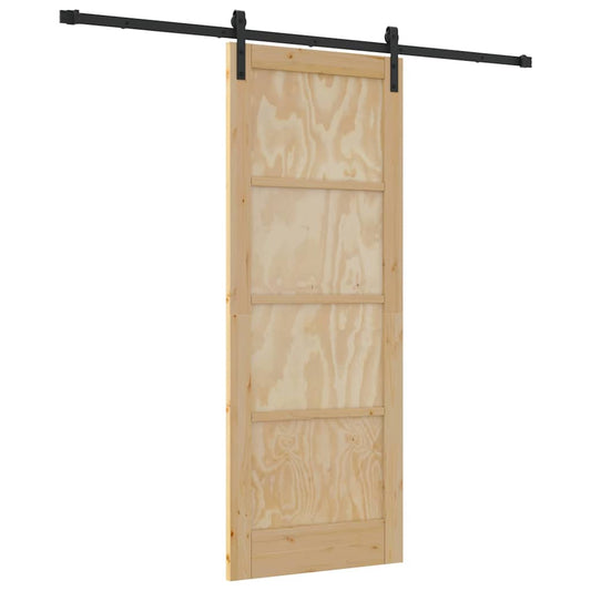 Schiebetür Natur und Schwarz 78 x 202 cm