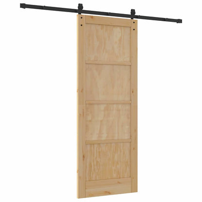 Schiebetür Natur und Schwarz 78 x 202 cm