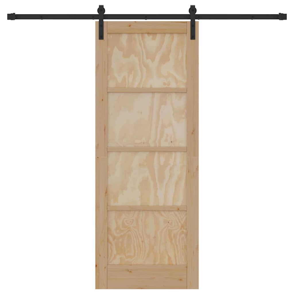Schiebetür Natur und Schwarz 78 x 202 cm