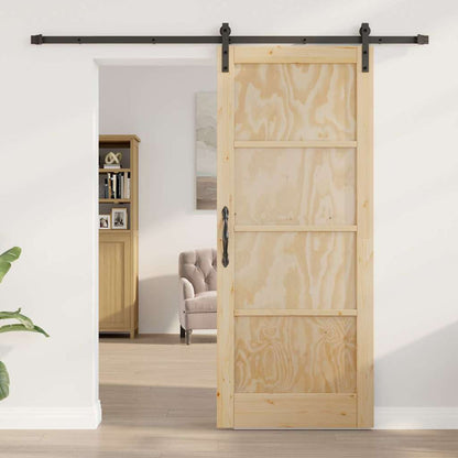 Schiebetür Natur und Schwarz 83 x 202 cm