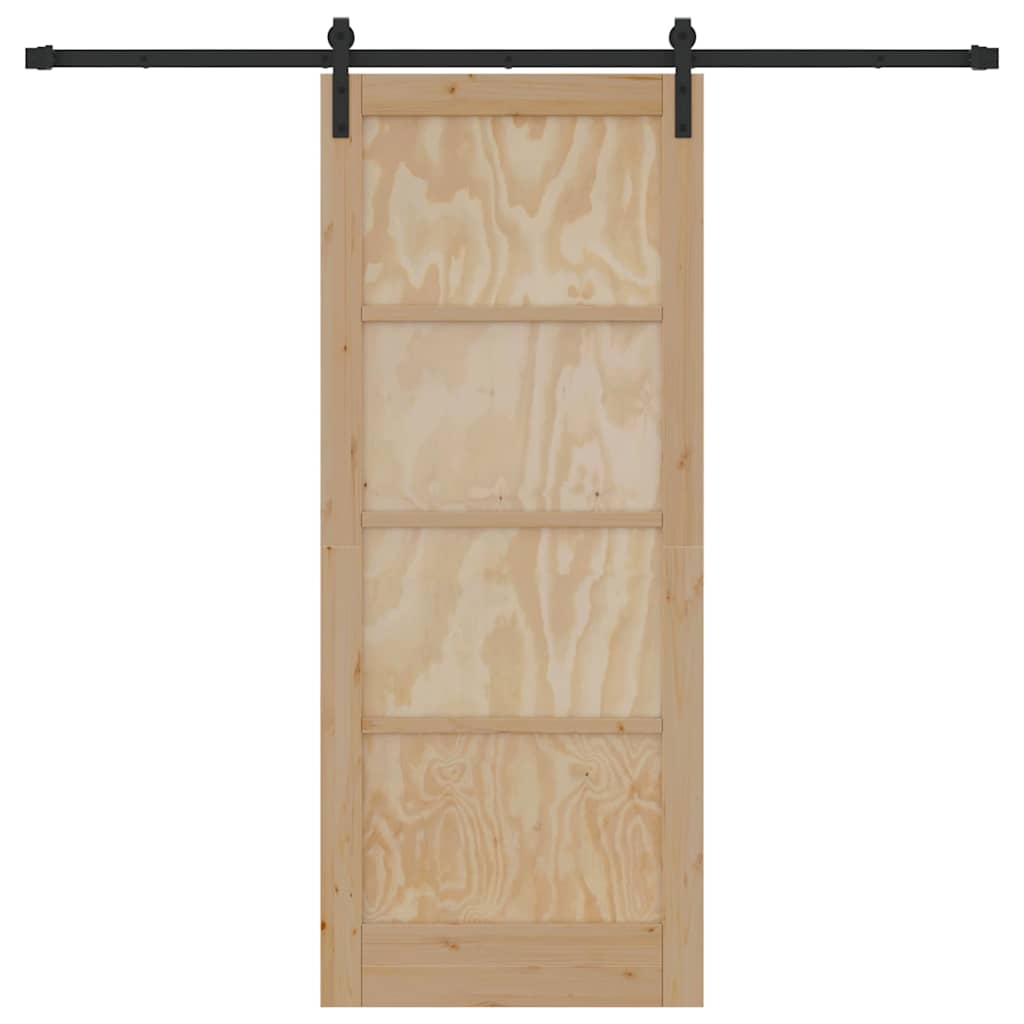 Schiebetür Natur und Schwarz 83 x 202 cm