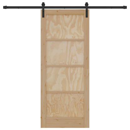 Schiebetür Natur und Schwarz 83 x 202 cm