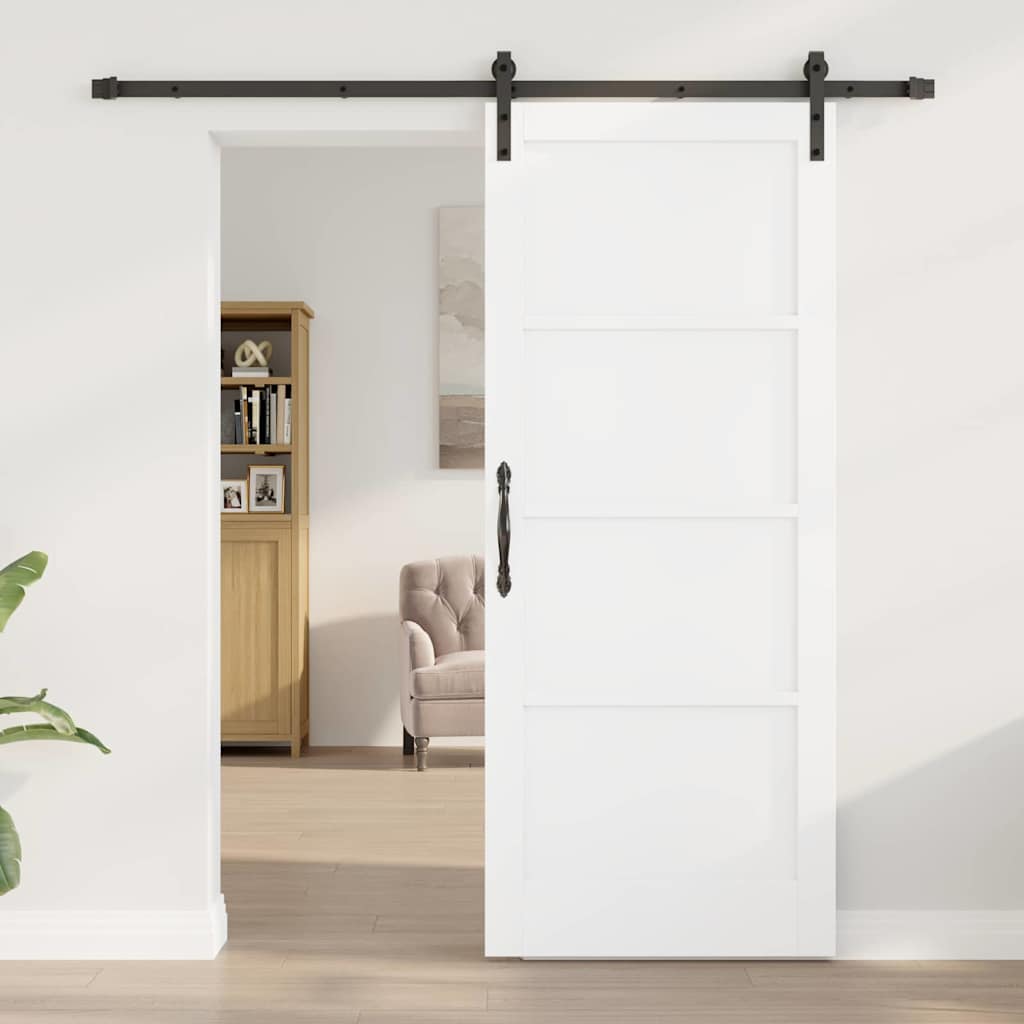 Schiebetür Weiß und Schwarz 83 x 202 cm