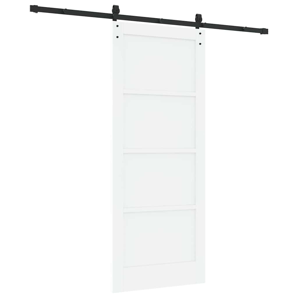 Schiebetür Weiß und Schwarz 83 x 202 cm