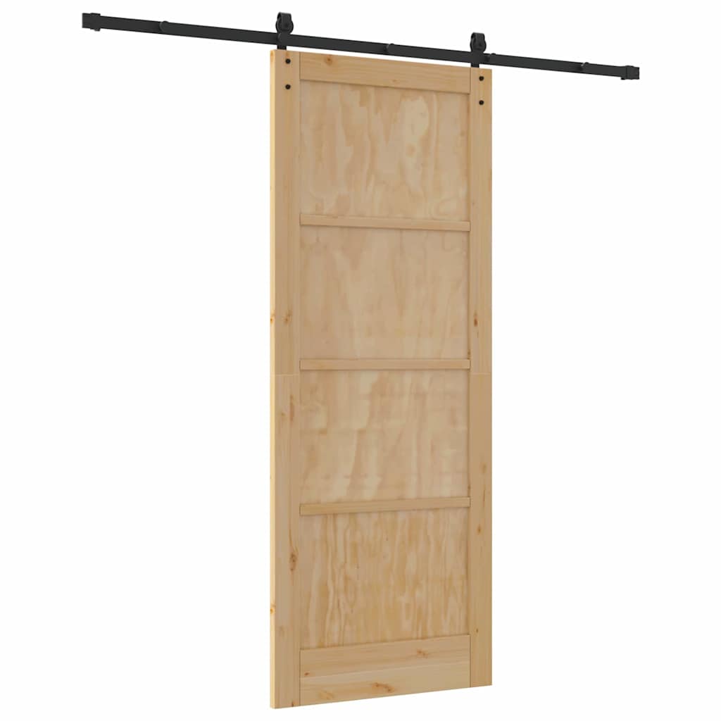 Schiebetür Natur und Schwarz 83 x 211 cm