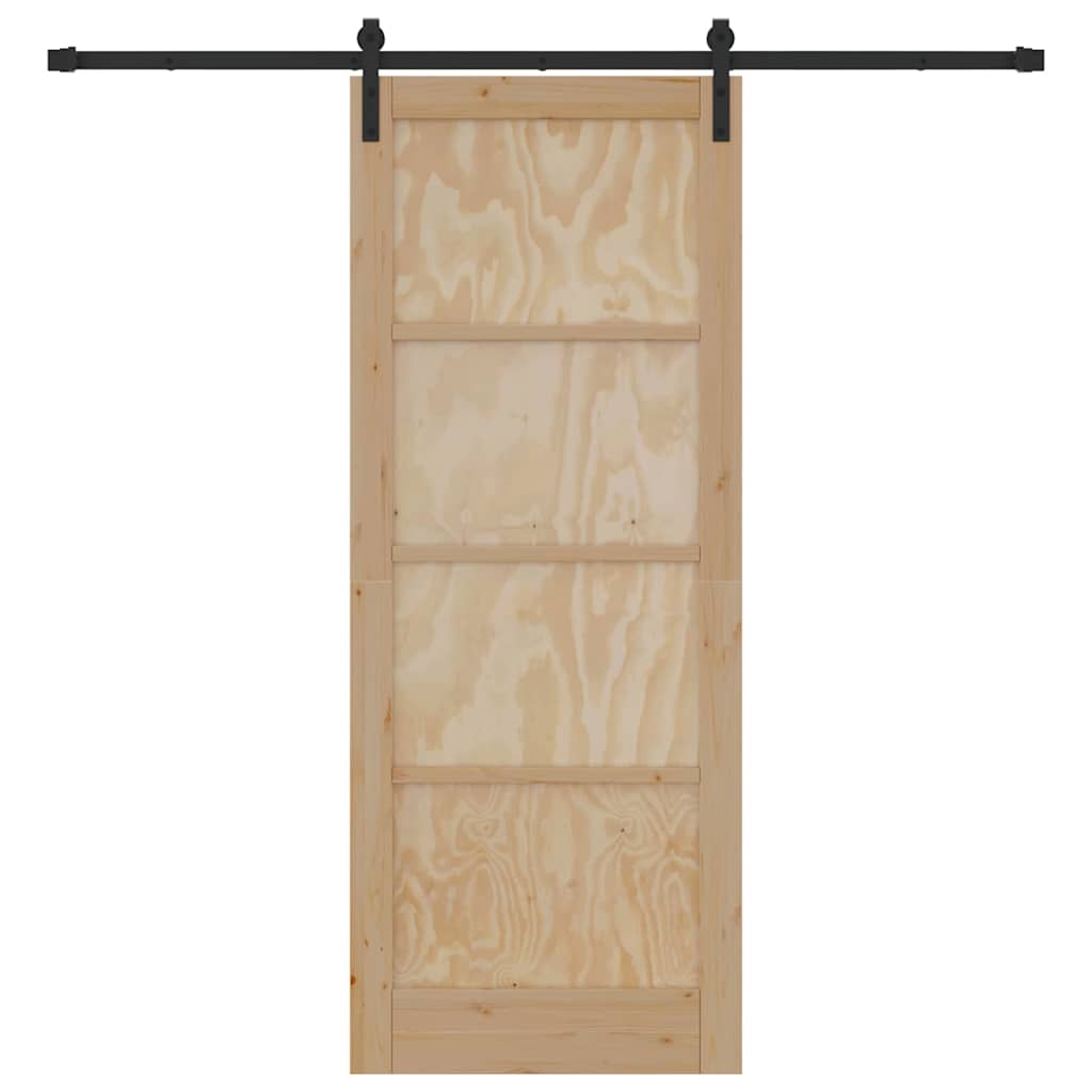 Schiebetür Natur und Schwarz 83 x 211 cm