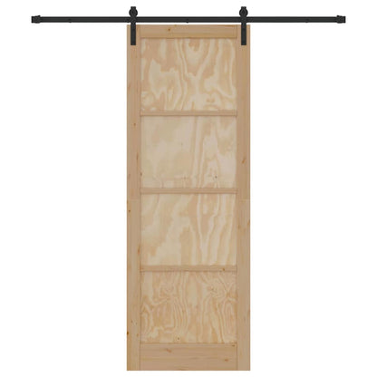 Schiebetür Natur und Schwarz 83 x 232 cm