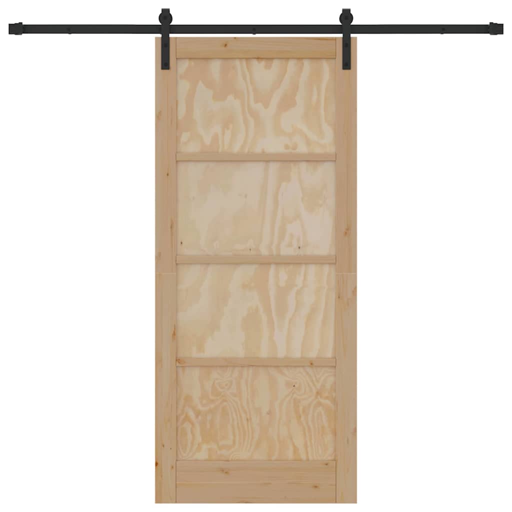 Schiebetür Natur und Schwarz 86 x 198,5 cm