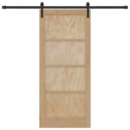 Schiebetür Natur und Schwarz 86 x 198,5 cm