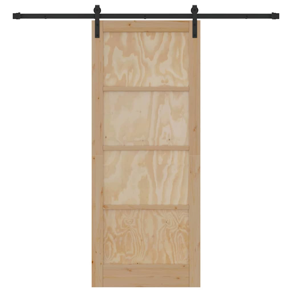 Schiebetür Natur und Schwarz 86 x 211 cm