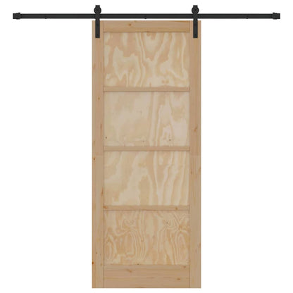 Schiebetür Natur und Schwarz 86 x 211 cm