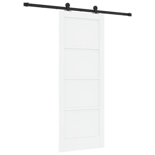 Schiebetür-Set Manuell Weiß und Schwarz 78 x 202 cm