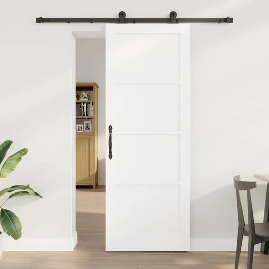 Schiebetür-Set Manuell Weiß und Schwarz 78 x 211 cm