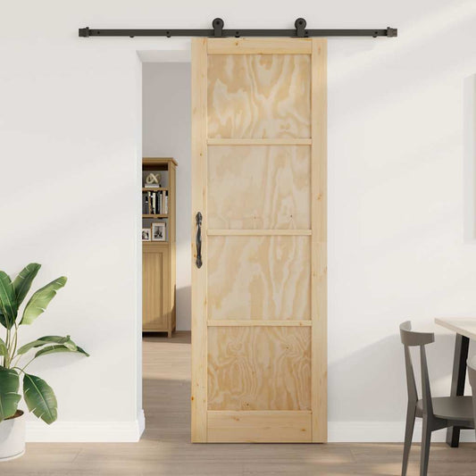 Schiebetür-Set Manuell Natur und Schwarz 78 x 232 cm