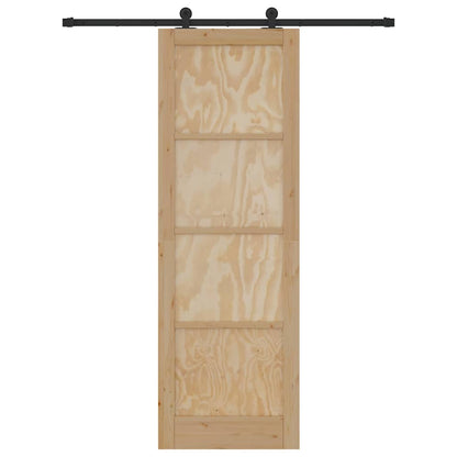 Schiebetür-Set Manuell Natur und Schwarz 78 x 232 cm