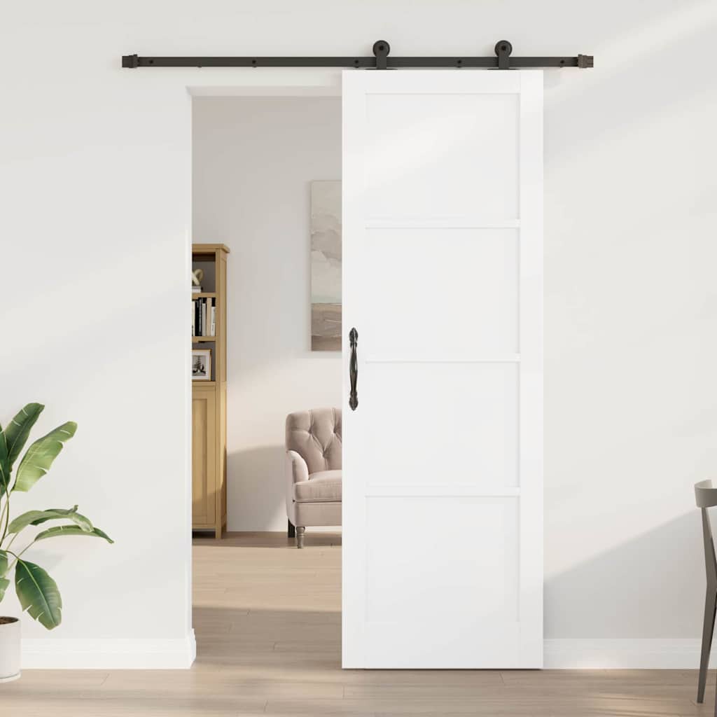 Schiebetür-Set Manuell Weiß und Schwarz 78 x 232 cm