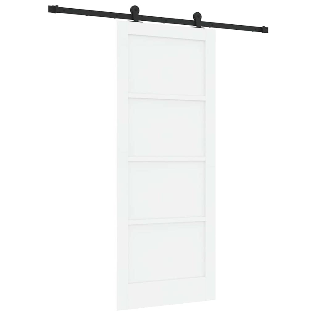 Schiebetür-Set Weiß und Schwarz 83 x 202 cm