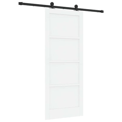 Schiebetür-Set Weiß und Schwarz 83 x 202 cm