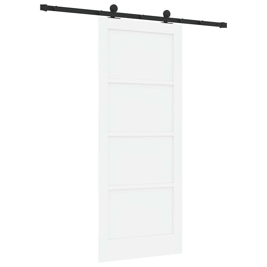 Schiebetür-Set Weiß und Schwarz 83 x 202 cm