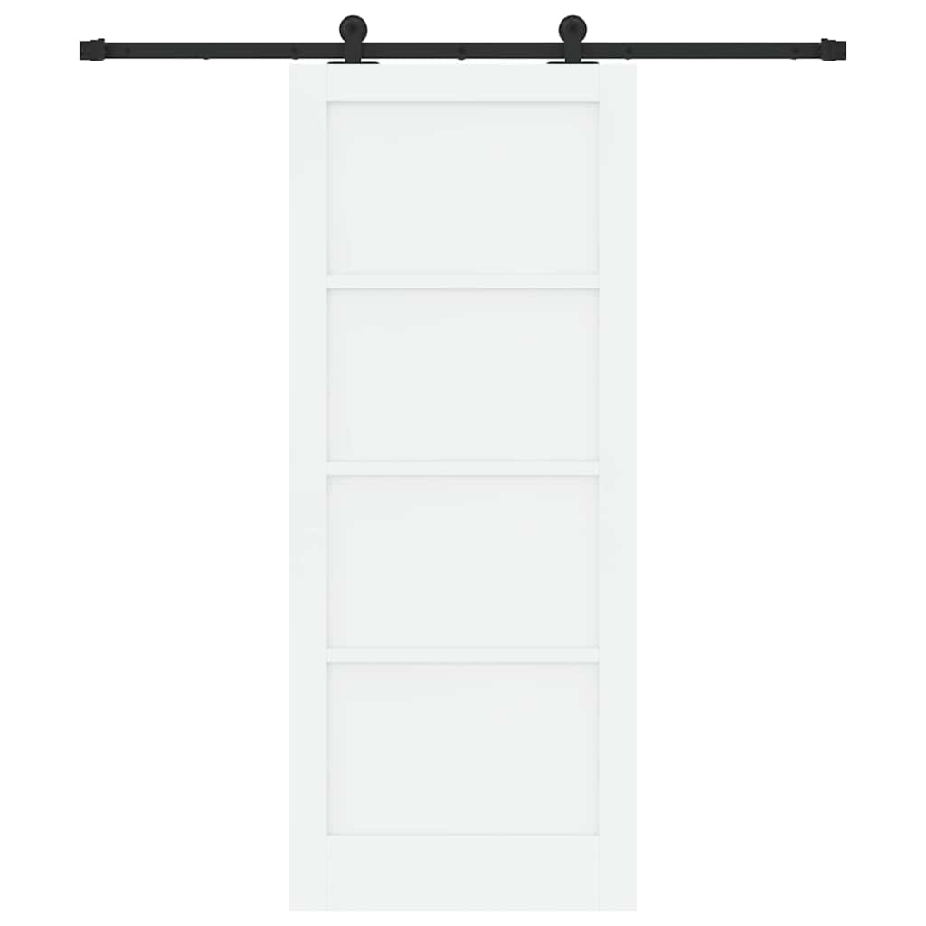 Schiebetür-Set Weiß und Schwarz 83 x 202 cm