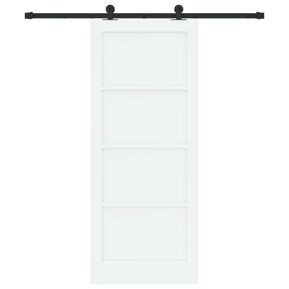 Schiebetür-Set Weiß und Schwarz 83 x 202 cm