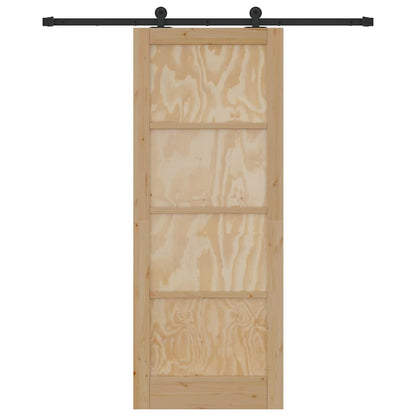 Schiebetür-Set Natur und Schwarz 83 x 211 cm