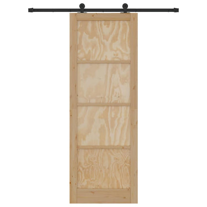 Schiebetür-Set Natur und Schwarz 83 x 232 cm